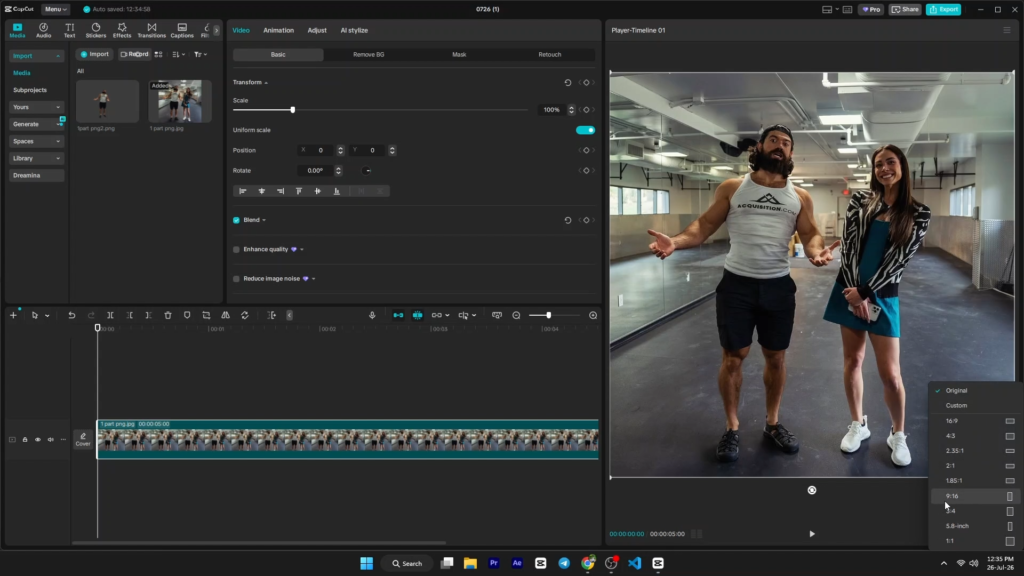 background layer with ratio