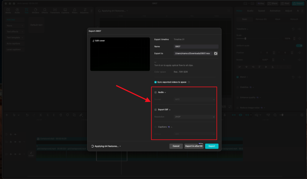 audio settings