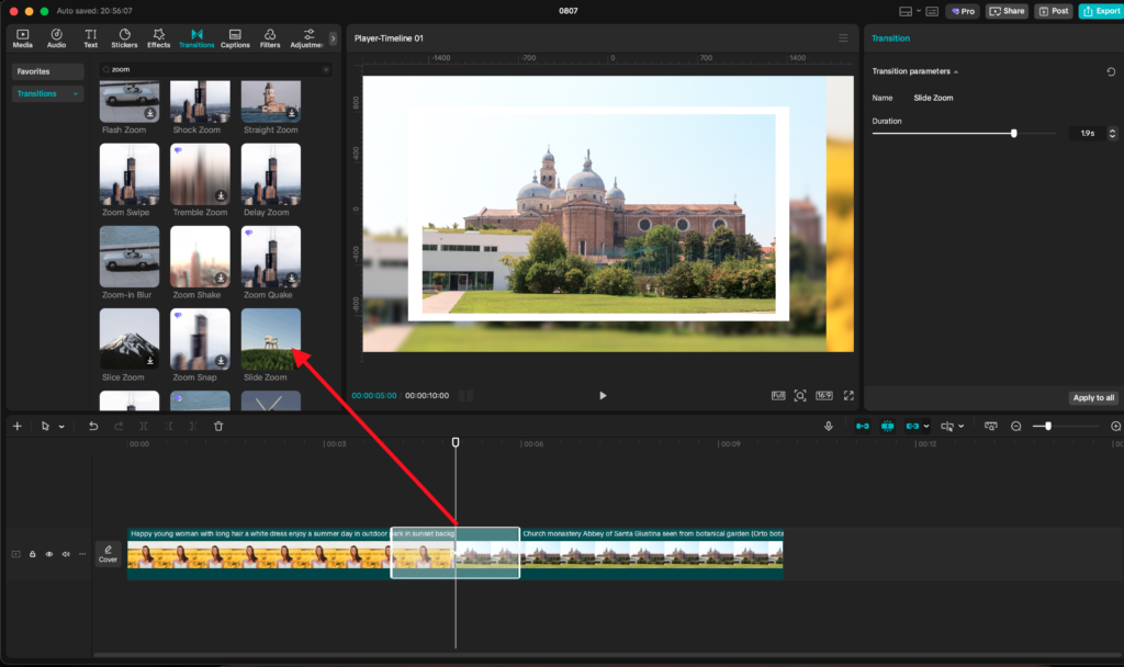 zoom transitions